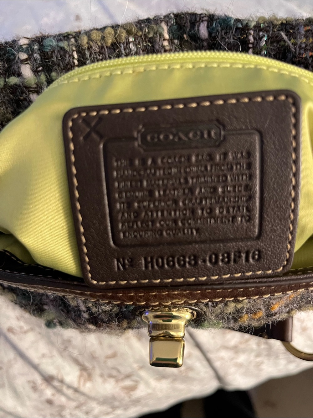 Coach Chelsea Boucle Tweed, Leather & Suede Pocket Satchel RARE STUNNING EUC - Picture 7 of 14